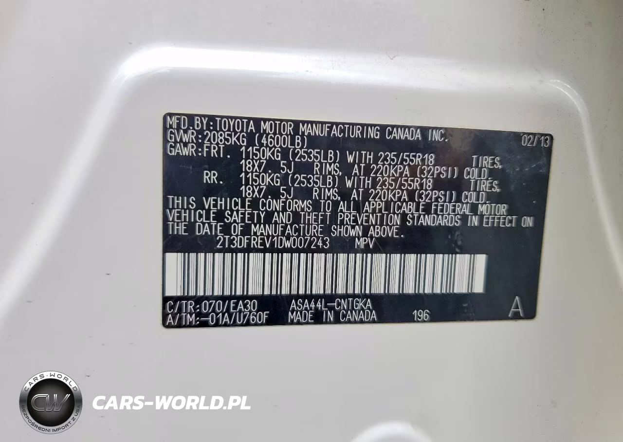 2013 Toyota Rav4 Limited VIN:2T3DFREV1DW007243 - 13
