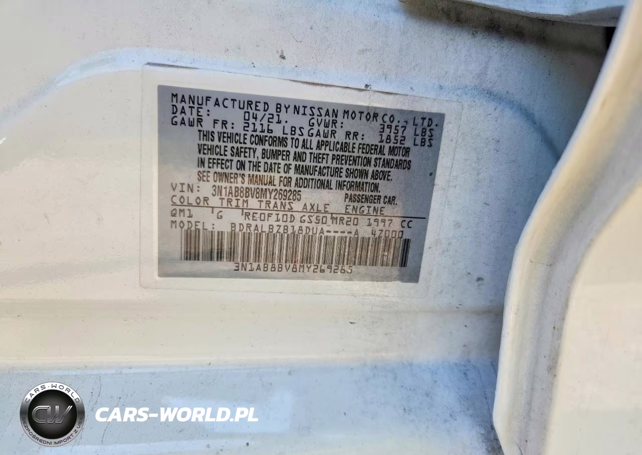 2021 Nissan Sentra S VIN:3N1AB8BV8MY269285 - 12