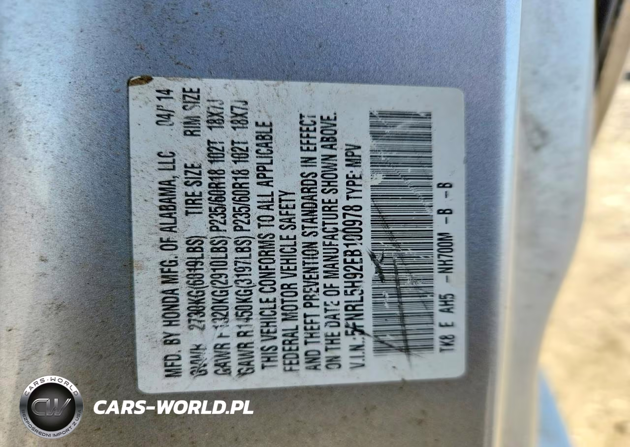 2014 Honda Odyssey Touring VIN:5FNRL5H92EB100978 - 13