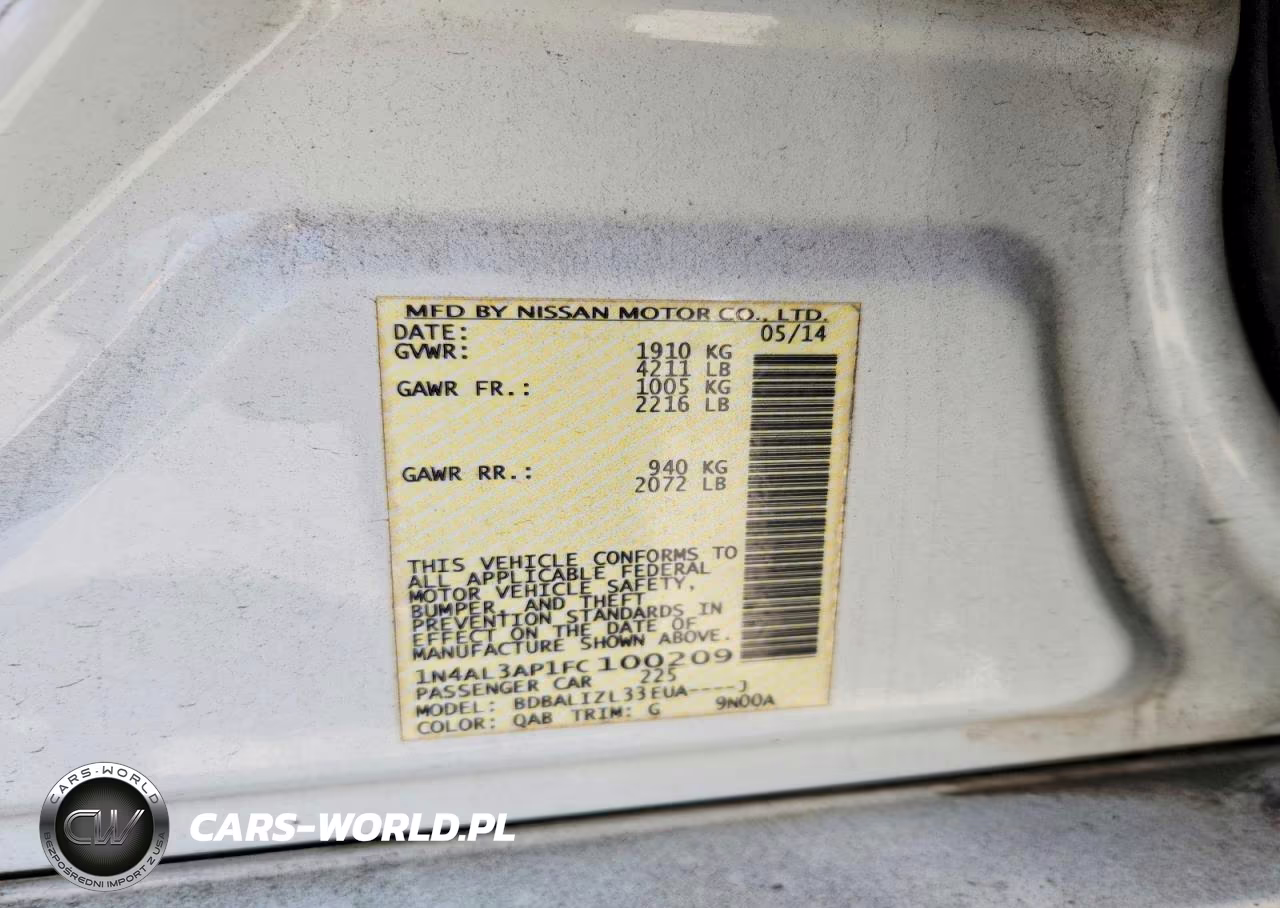 2015 Nissan Altima 2.5 Sv VIN:1N4AL3AP1FC100209 - 12