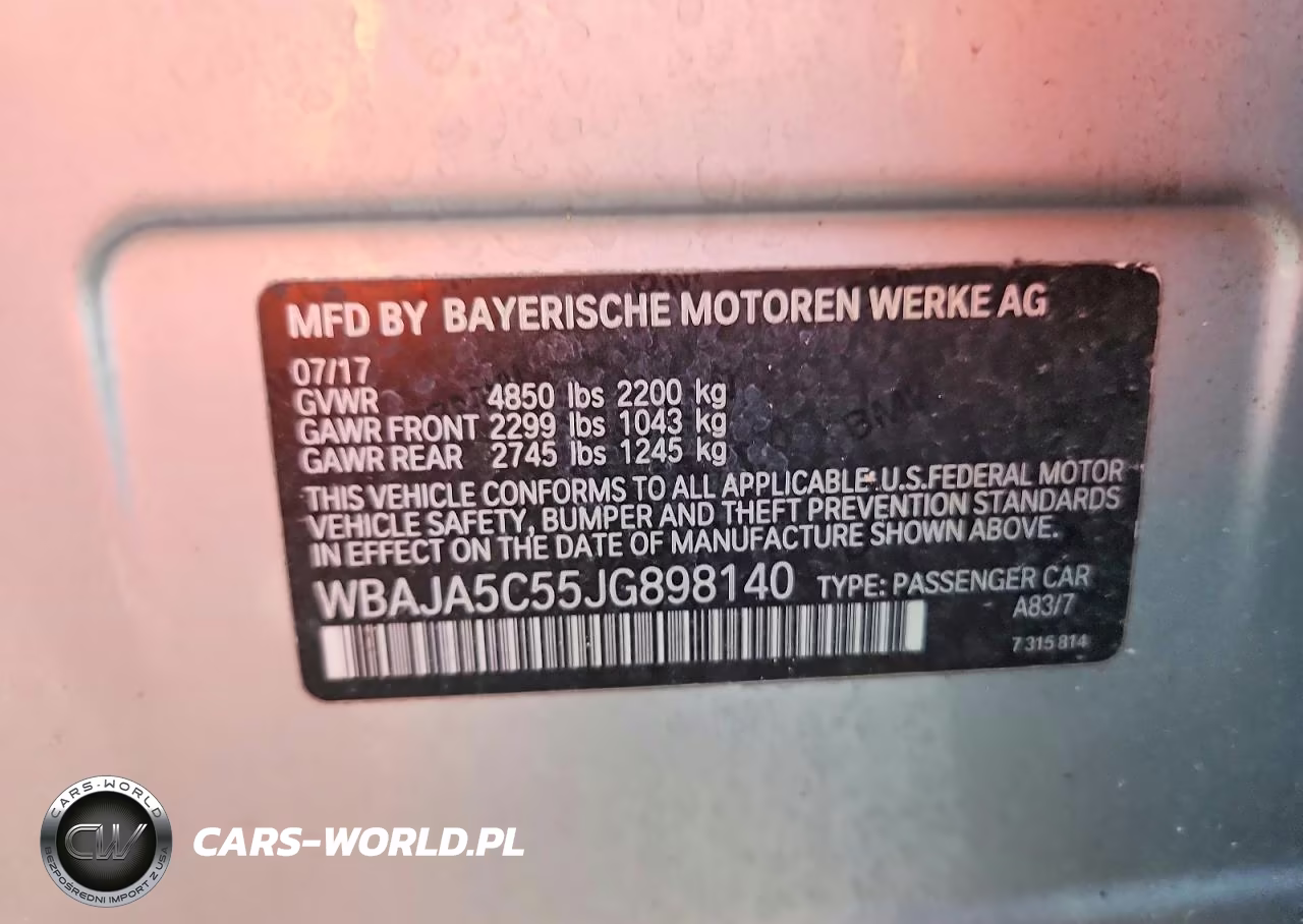 2018 BMW 530 I VIN:WBAJA5C55JG898140 - 12