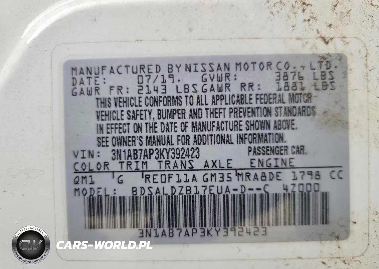 2019 Nissan Sentra Sv VIN:3N1AB7AP3KY392423 - 12