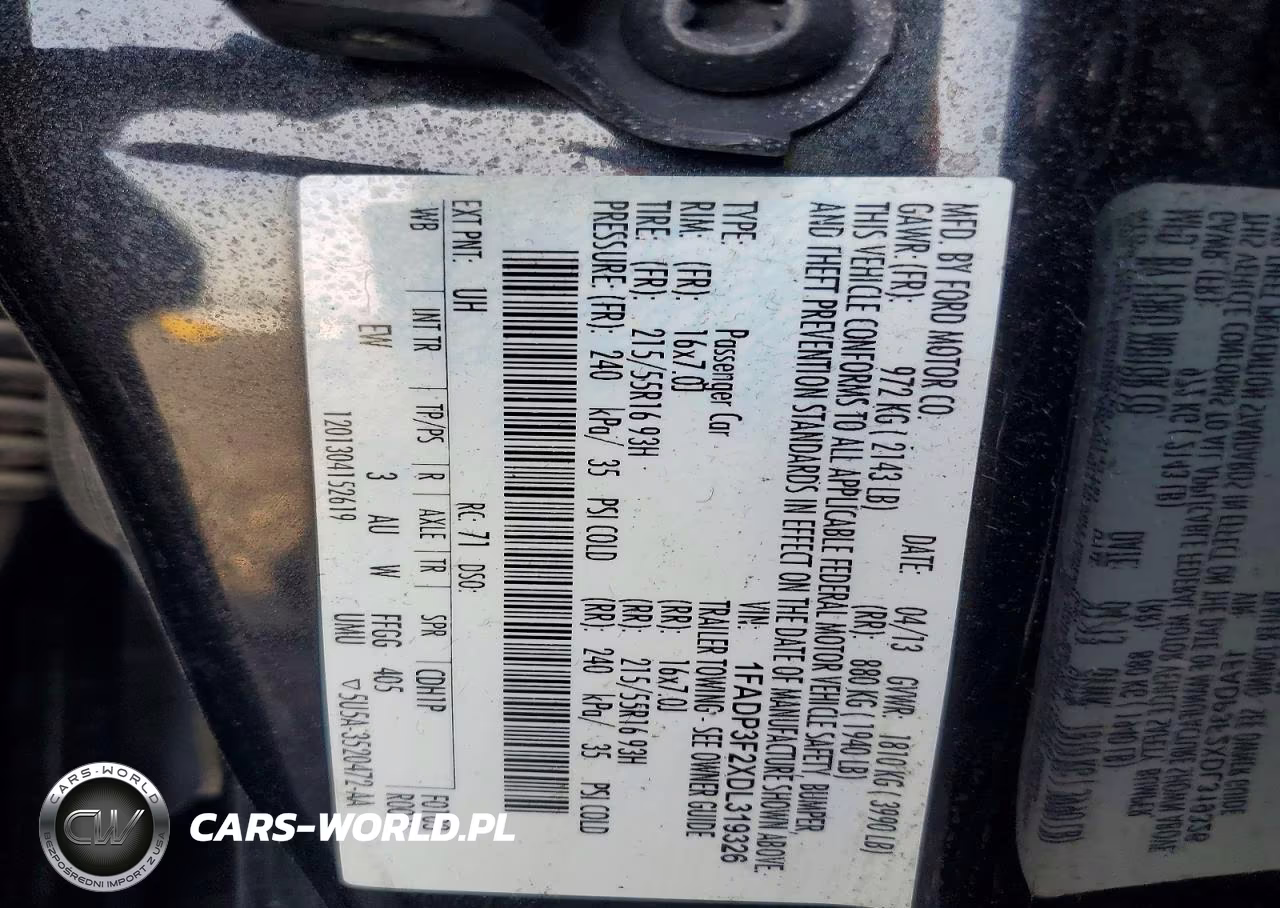 2013 Ford Focus Se VIN:1FADP3F2XDL319326 - 12