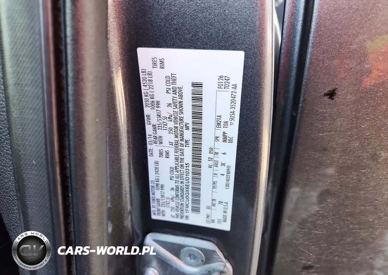 2014 Ford Escape Se VIN:1FMCU0GX6EUD10315 - 13