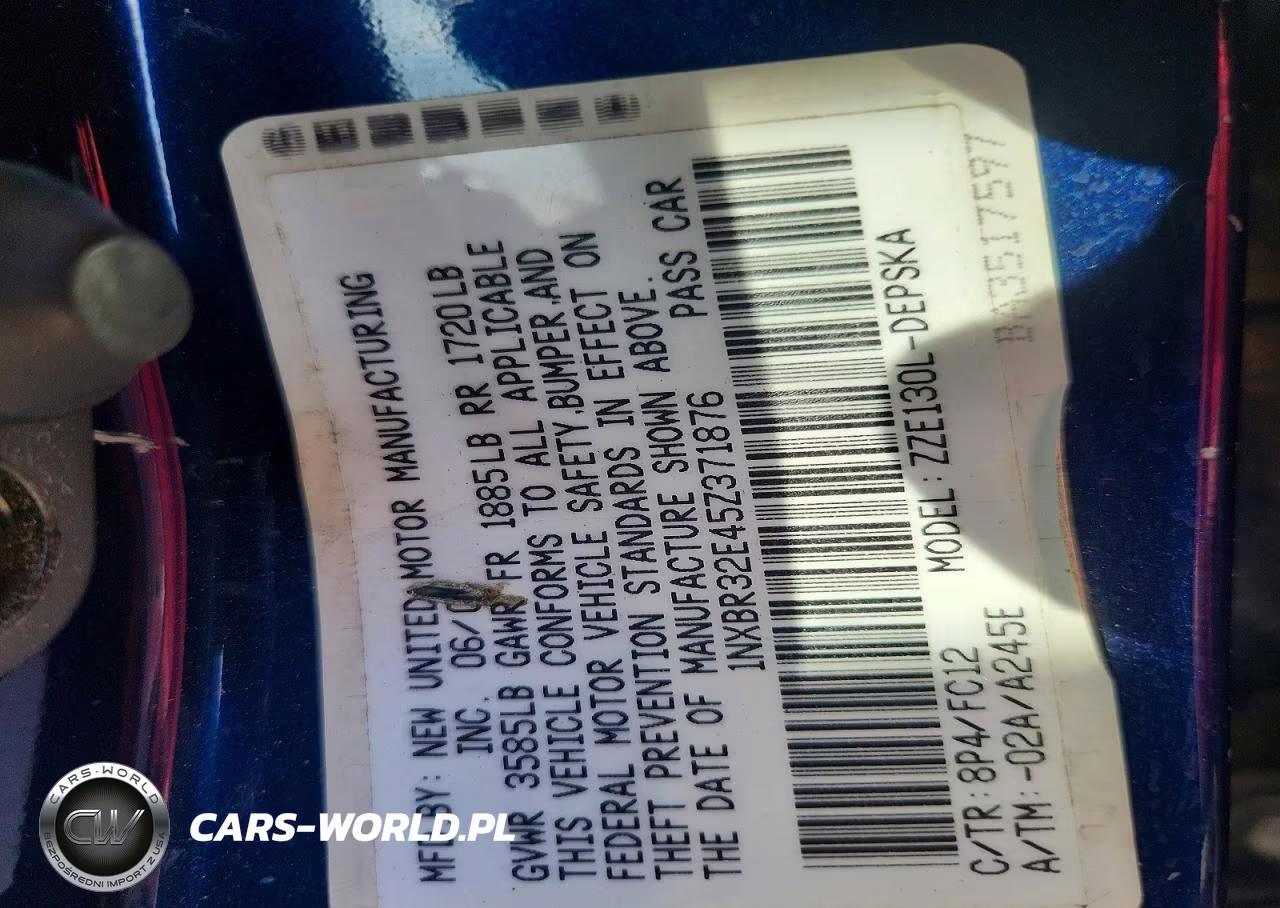 2005 Toyota Corolla VIN:1NXBR32E45Z371876 - 12