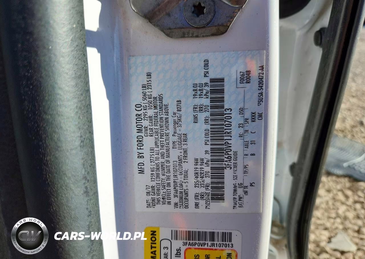 2018 Ford Fusion Sport VIN:3FA6P0VP1JR107013 - 13