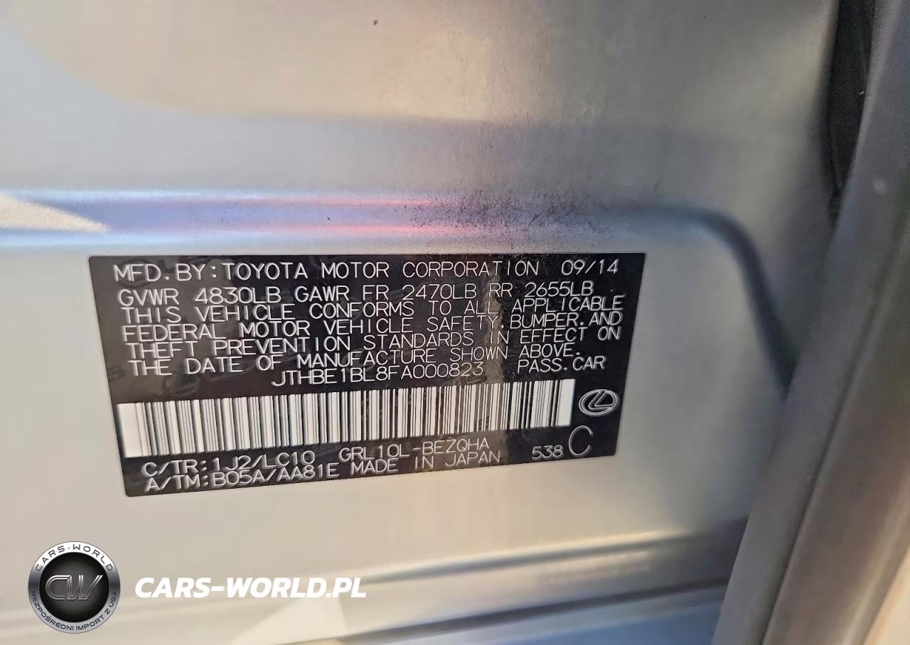2015 Lexus Gs 350 VIN:JTHBE1BL8FA000823 - 12