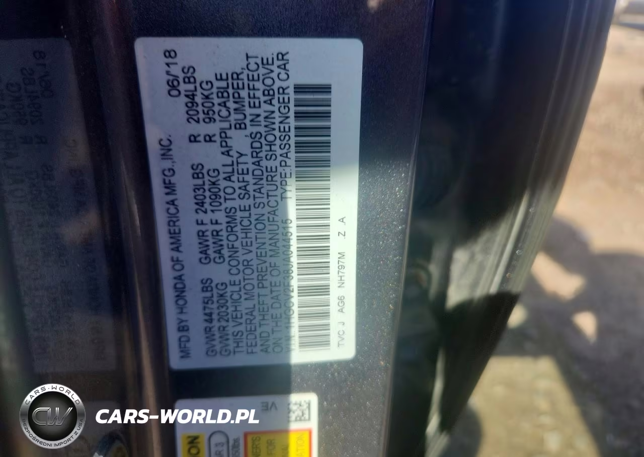 2018 Honda Accord Sport VIN:1HGCV2F38JA044515 - 12