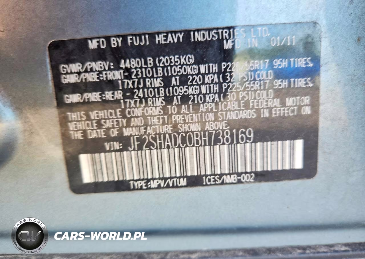 2011 Subaru Forester 2.5X Premium VIN:JF2SHADC0BH738169 - 13