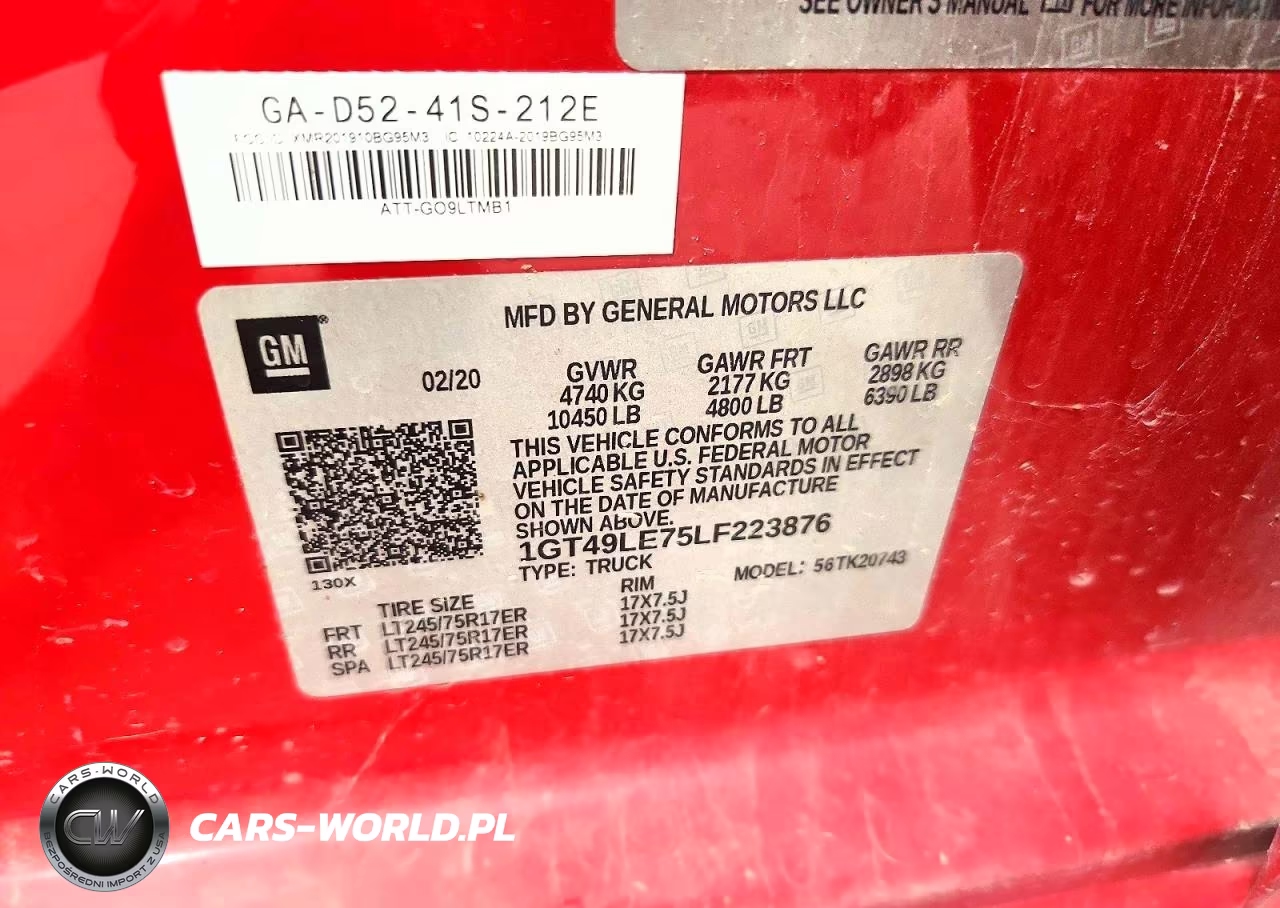 2020 GMC Sierra K2500 Heavy Duty VIN:1GT49LE75LF223876 - 12