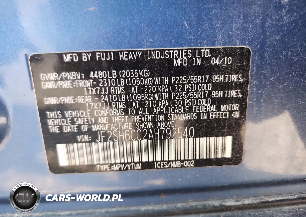 2010 Subaru Forester 2.5X Premium VIN:JF2SH6CC2AH792540 - 13
