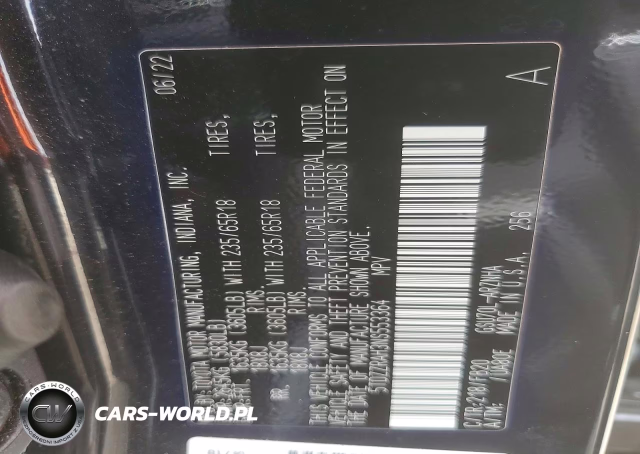 2022 Toyota Highlander Le VIN:5TDZZRAH3NS553364 - 14