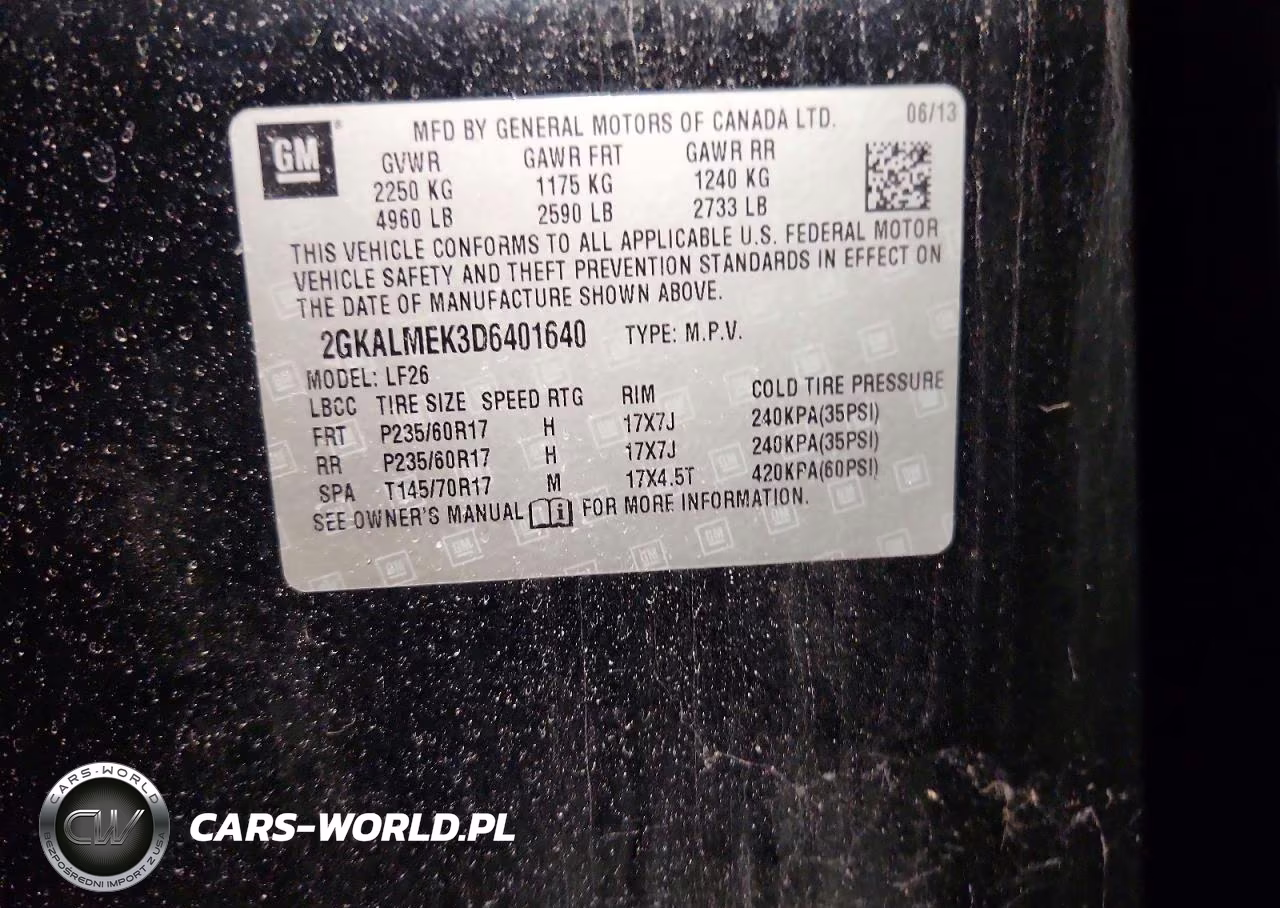 2013 GMC Terrain Sle VIN:2GKALMEK3D6401640 - 13