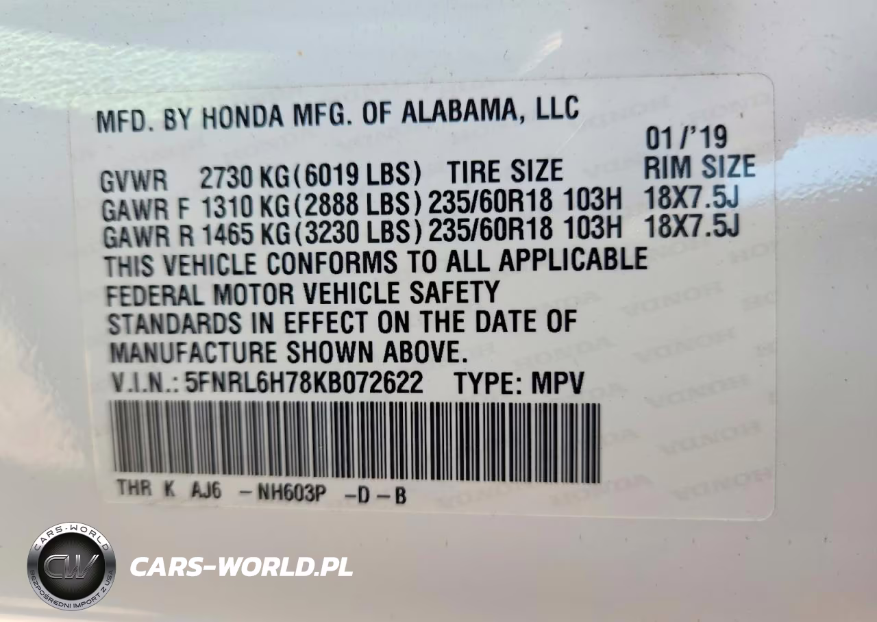 2019 Honda Odyssey Exl VIN:5FNRL6H78KB072622 - 13