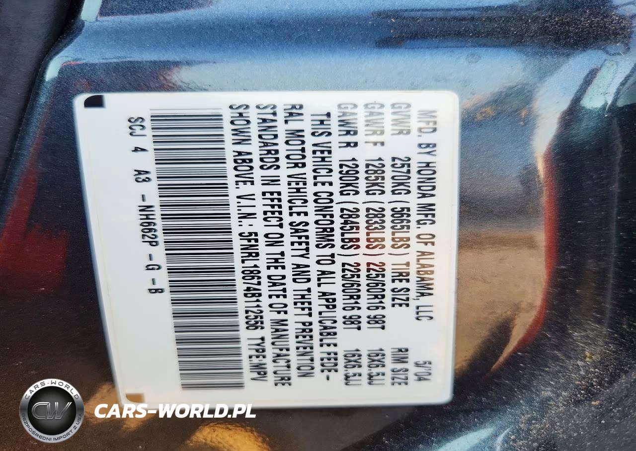 2004 Honda Odyssey Ex VIN:5FNRL18674B112556 - 14