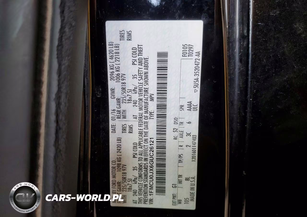 2016 Ford Escape Titanium VIN:1FMCU0JX6GUC26121 - 13
