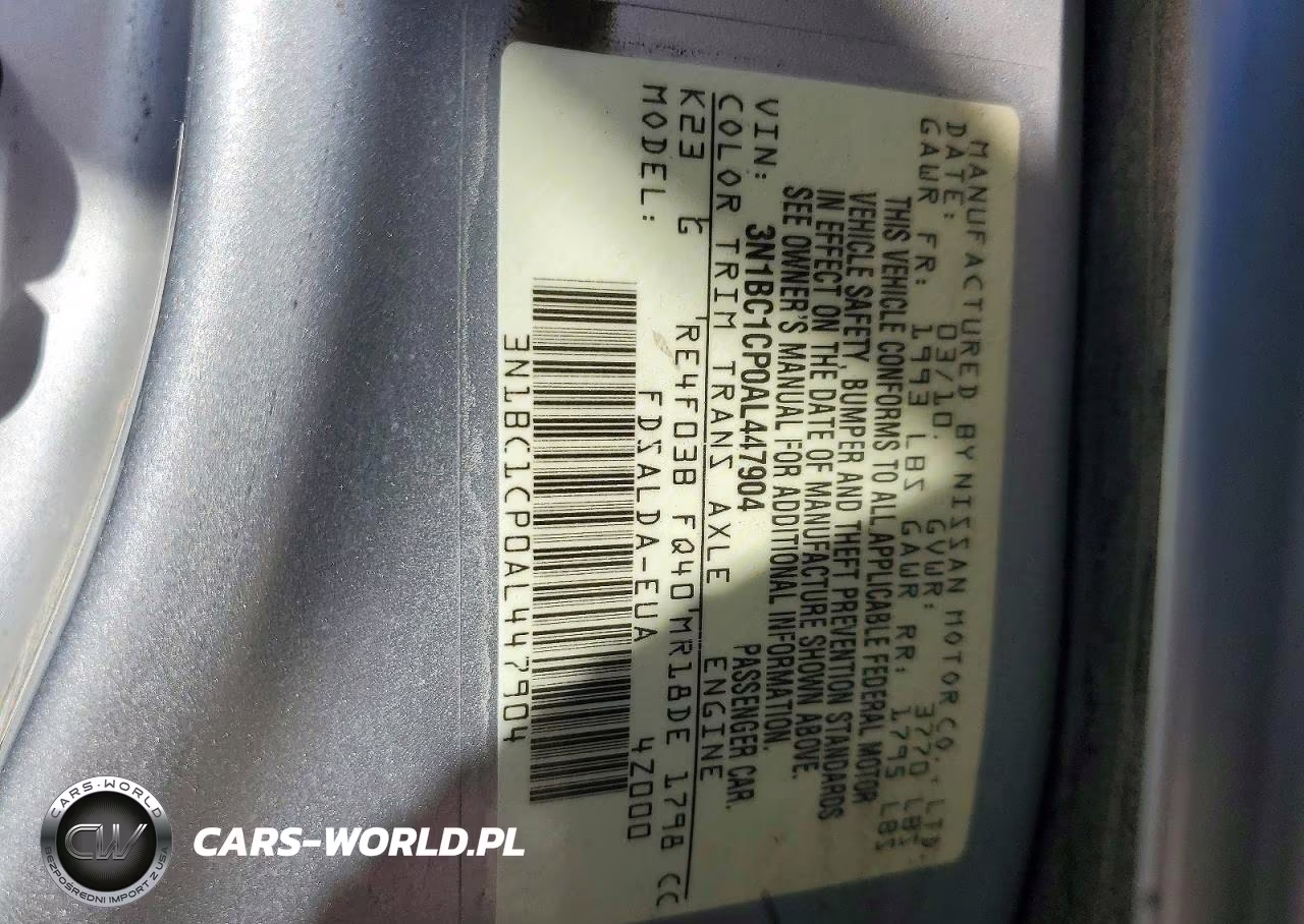 2010 Nissan Versa 1.8 S VIN:3N1BC1CP0AL447904 - 12