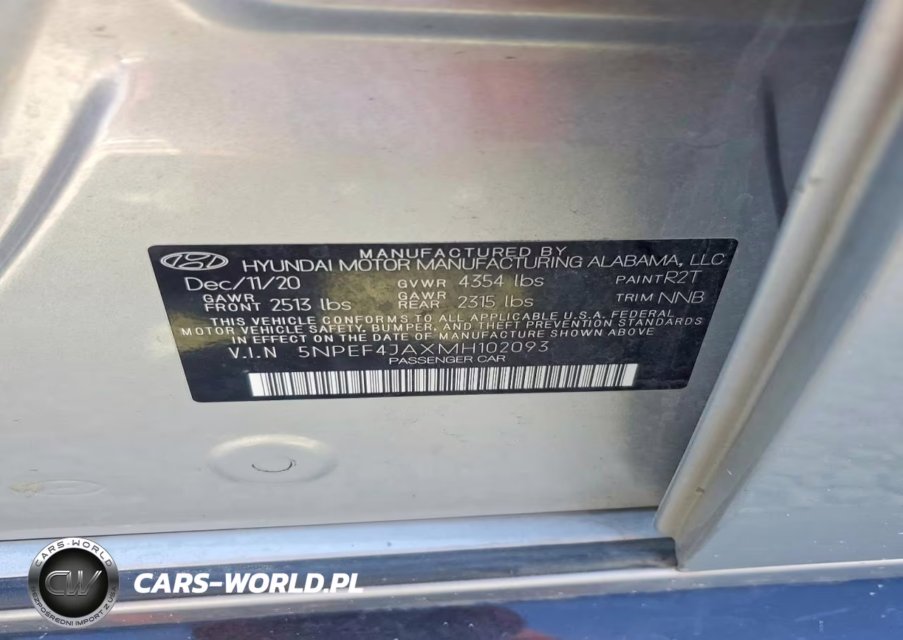 2021 Hyundai Sonata Sel VIN:5NPEF4JAXMH102093 - 13