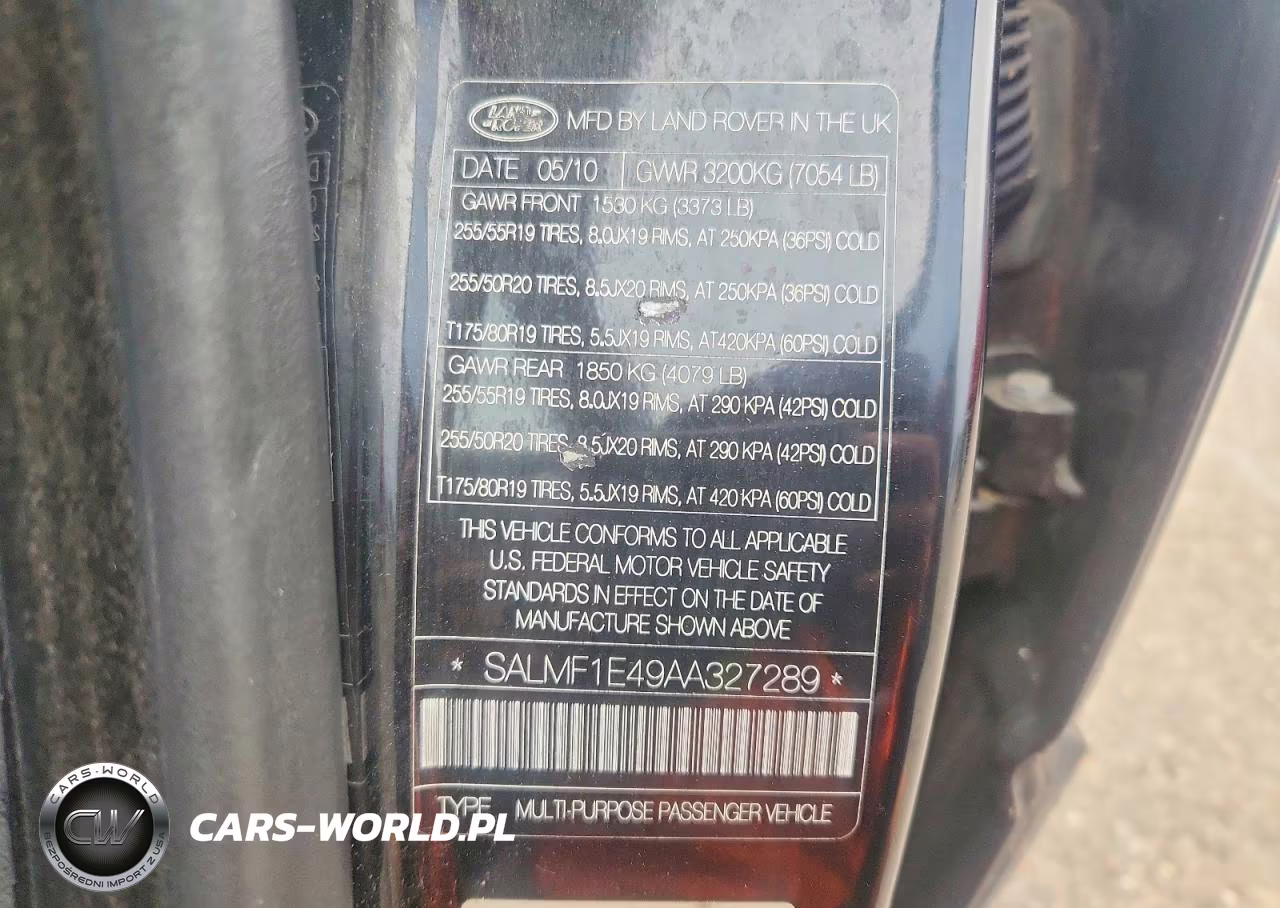 2010 Land Rover Range Rover VIN:SALMF1E49AA327289 - 12
