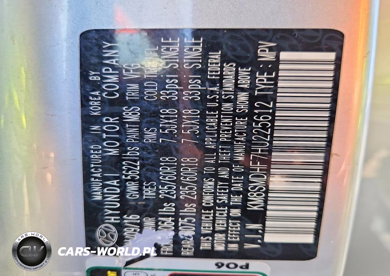 2017 Hyundai Santa Fe Se VIN:KM8SMDHF7HU225612 - 13