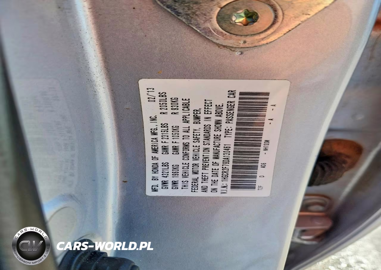 2013 Honda Accord Ex VIN:1HGCR2F79DA130461 - 12