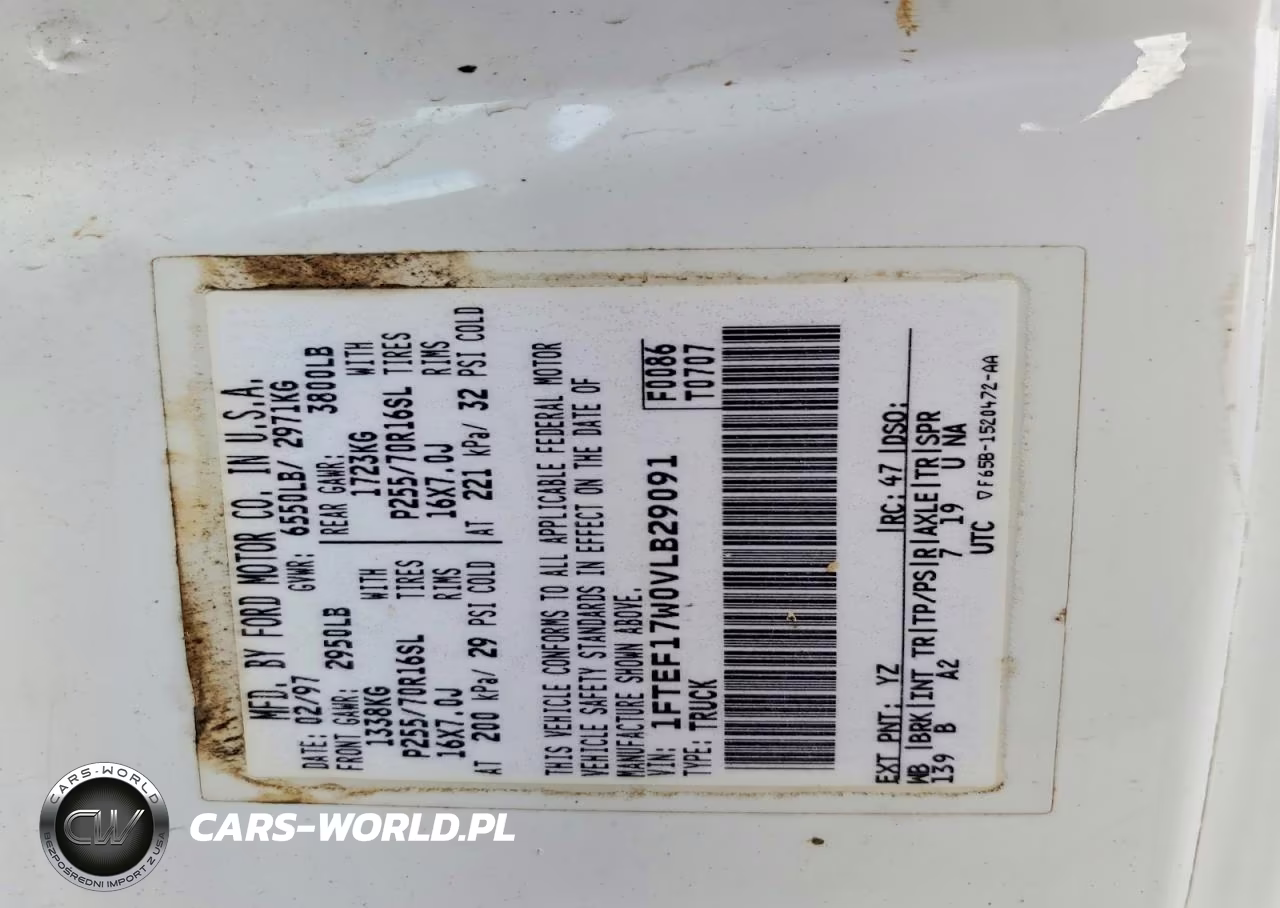 1997 Ford F150 VIN:1FTEF17W0VLB29091 - 12