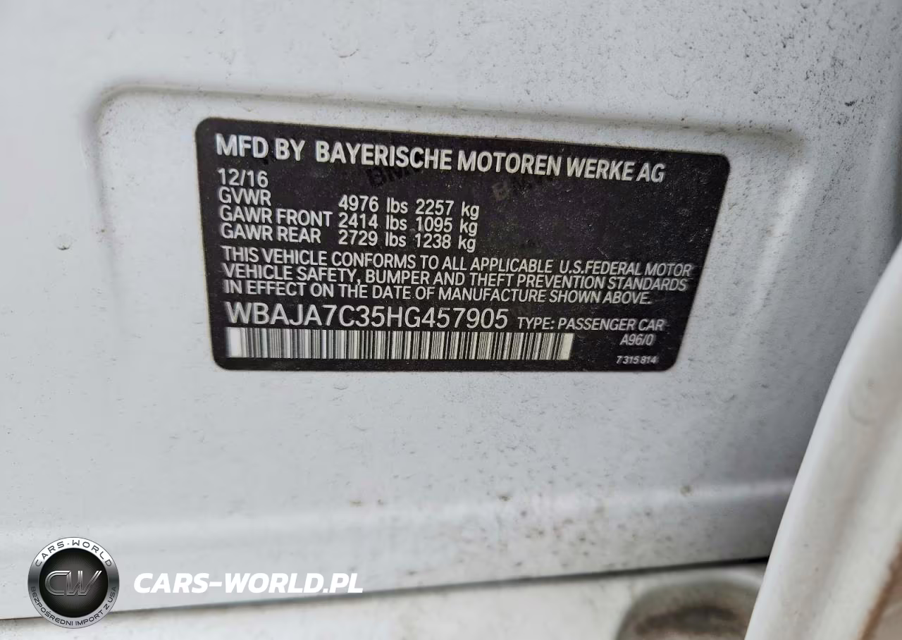 2017 BMW 530 Xi VIN:WBAJA7C35HG457905 - 13