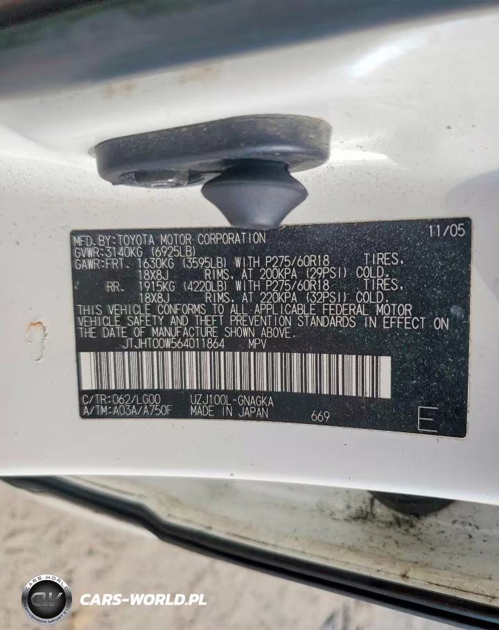 2006 Lexus Lx 470 VIN:JTJHT00W564011864 - 13