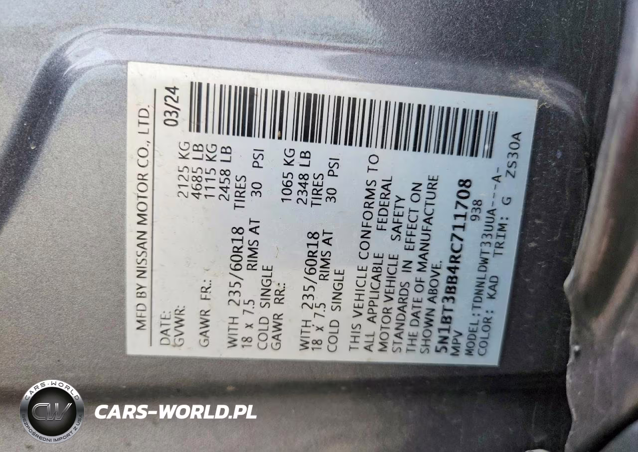 2024 Nissan Rogue Sv VIN:5N1BT3BB4RC711708 - 13