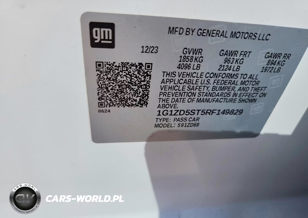 2024 Chevrolet Malibu Lt VIN:1G1ZD5ST5RF149829 - 12