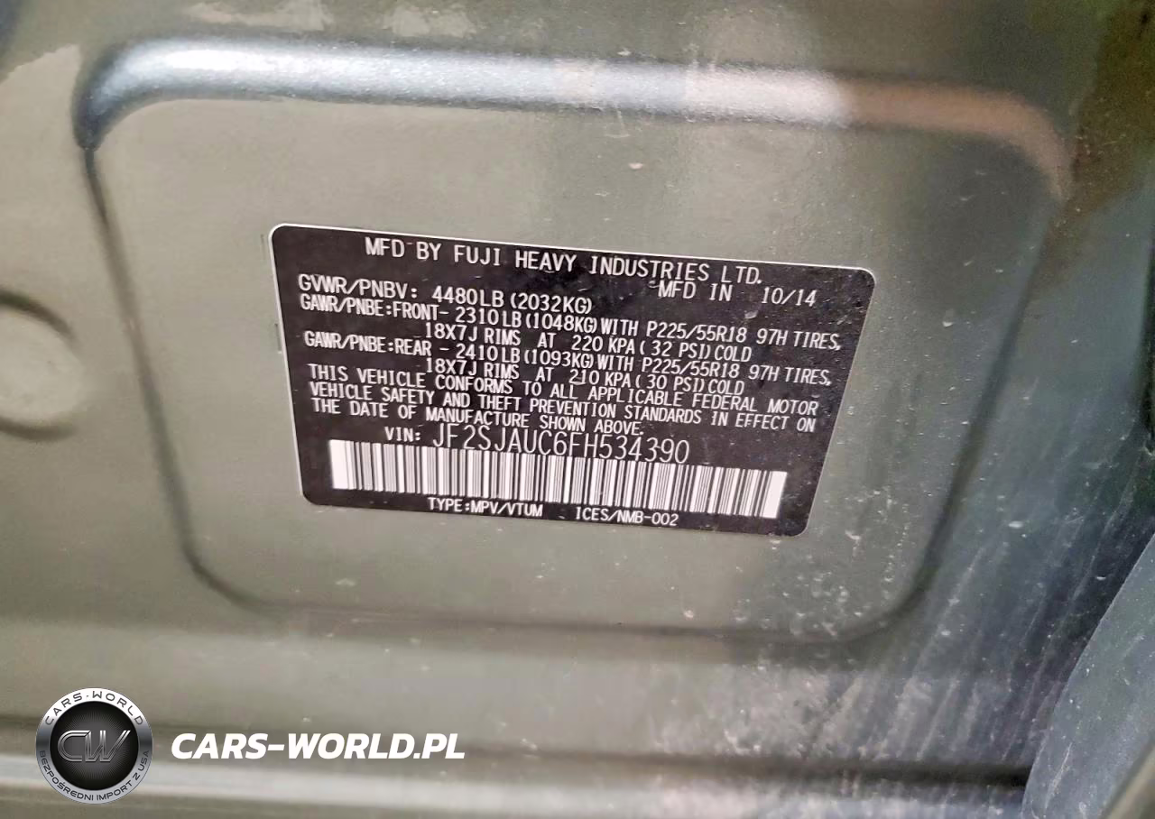 2015 Subaru Forester 2.5I Touring VIN:JF2SJAUC6FH534390 - 13