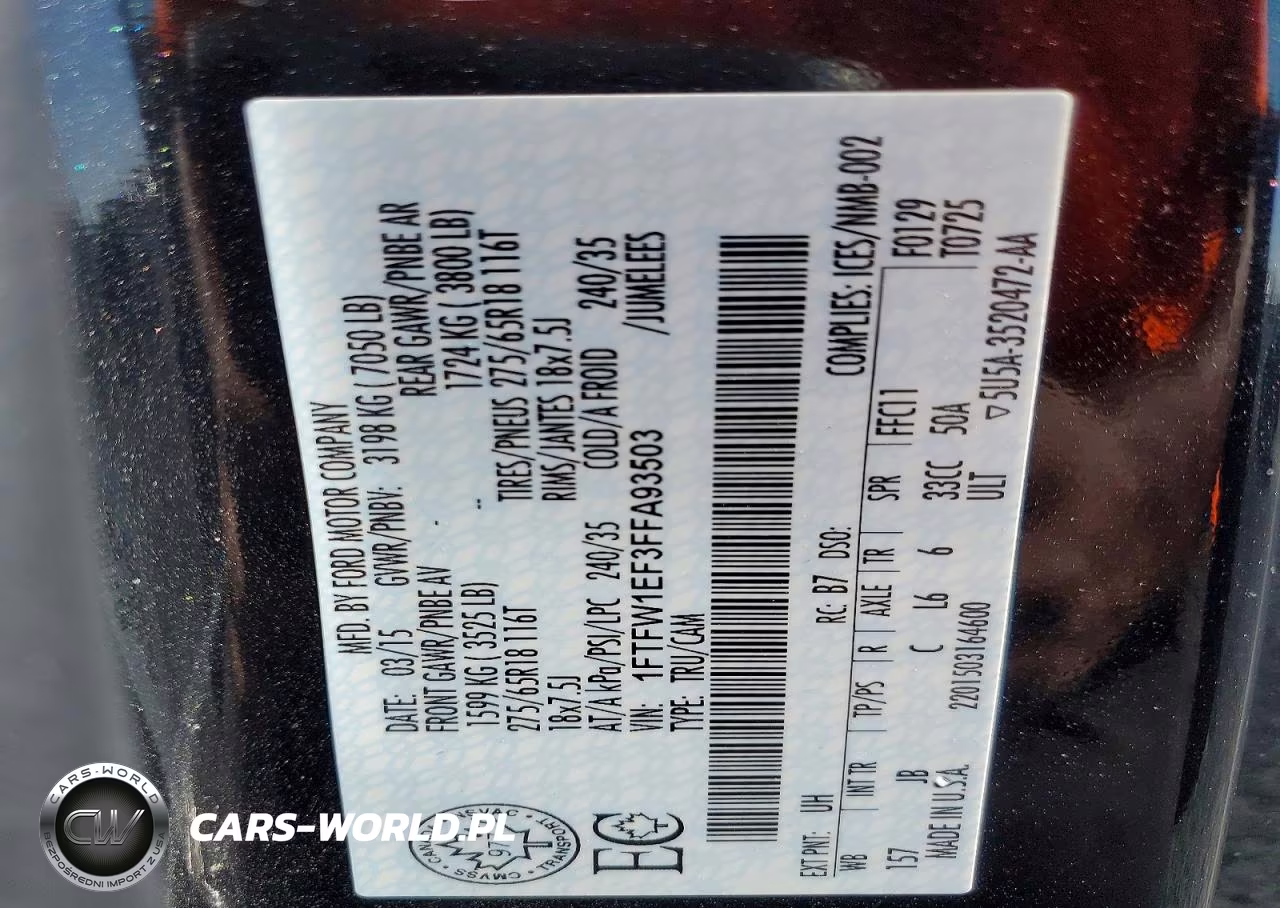 2015 Ford F150 Supercrew VIN:1FTFW1EF3FFA93503 - 12