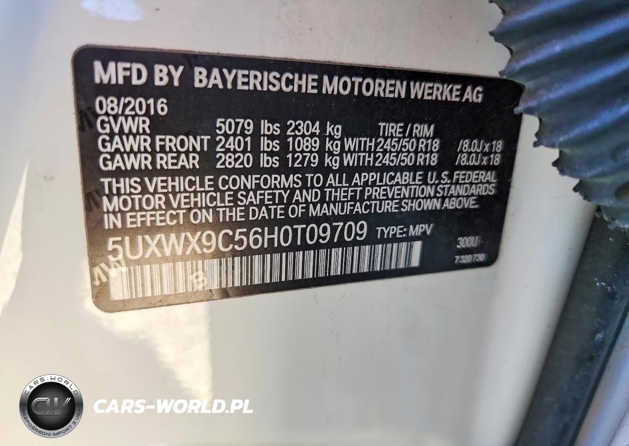 2017 BMW X3 xDrive28I VIN:5UXWX9C56H0T09709 - 13