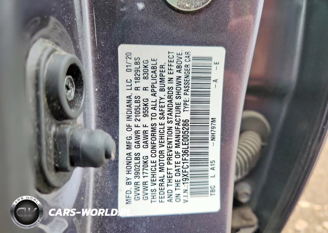 2020 Honda Civic Ex VIN:19XFC1F36LE005286 - 12