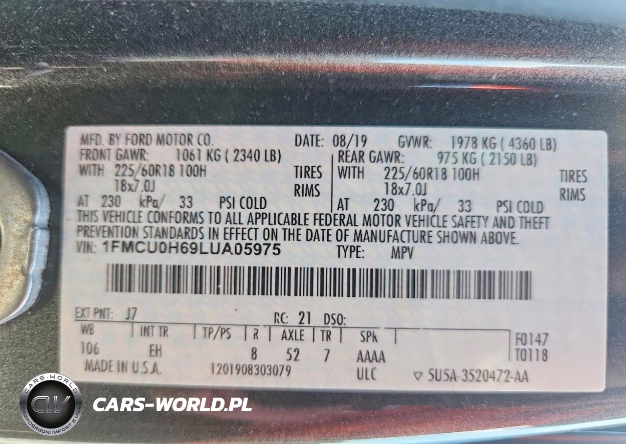 2020 Ford Escape Sel VIN:1FMCU0H69LUA05975 - 14