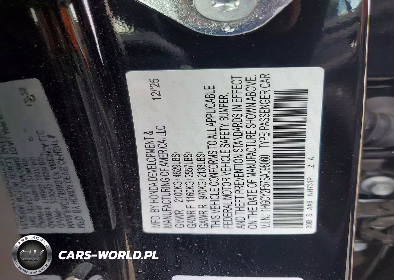 2025 Honda Accord Hybrid Sport VIN:1HGCY2F57SA098060 - 12