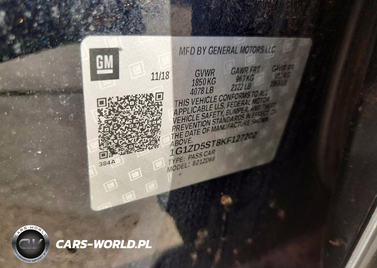 2019 Chevrolet Malibu Lt VIN:1G1ZD5ST8KF127202 - 12