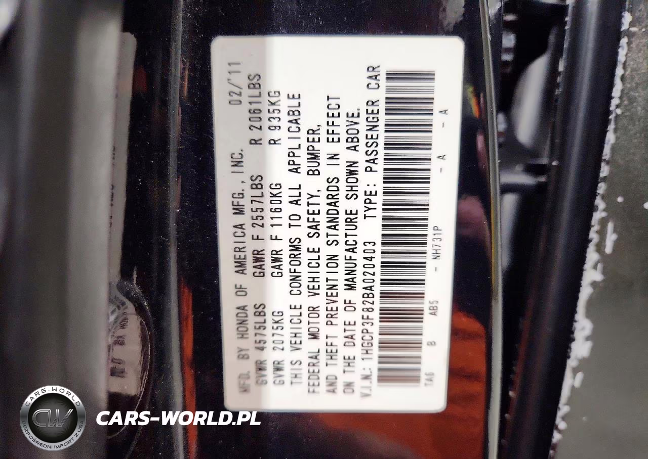 2011 Honda Accord Exl VIN:1HGCP3F82BA020403 - 12