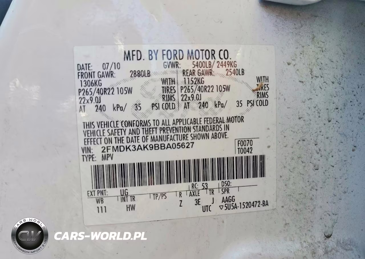 2011 Ford Edge Sport VIN:2FMDK3AK9BBA05627 - 13