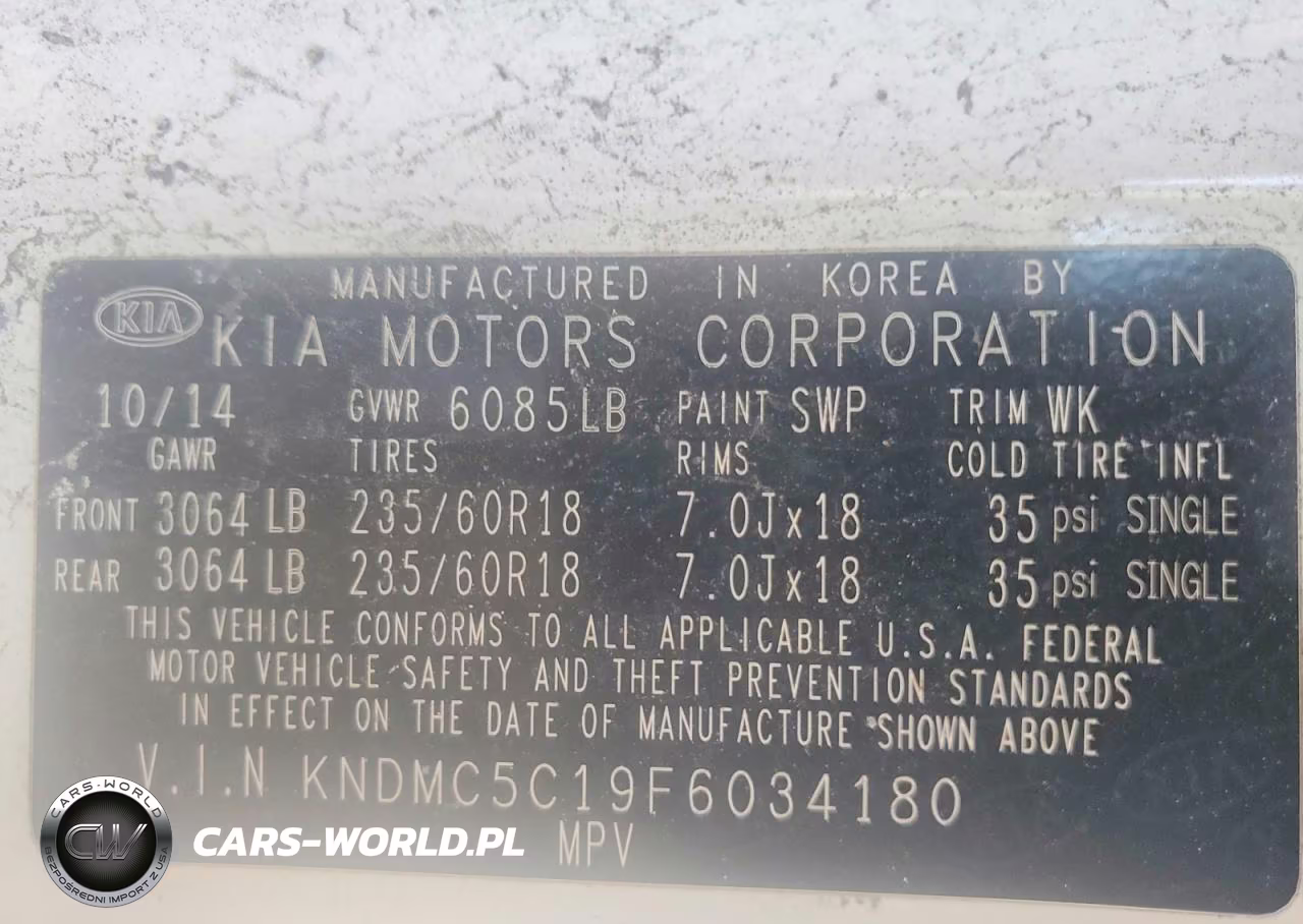 2015 Kia Sedona Ex VIN:KNDMC5C19F6034180 - 13