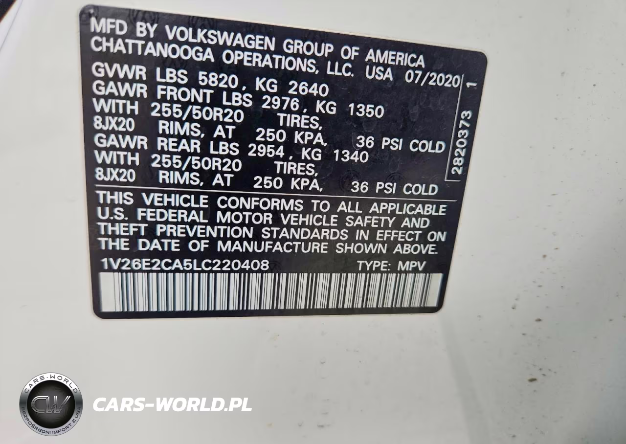 2020 Volkswagen Atlas Cross Sport Se VIN:1V26E2CA5LC220408 - 13