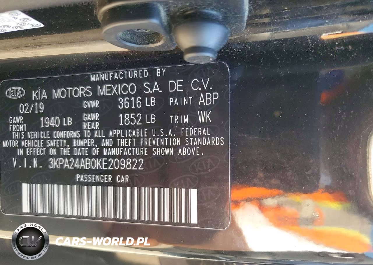 2019 Kia Rio S VIN:3KPA24AB0KE209822 - 12