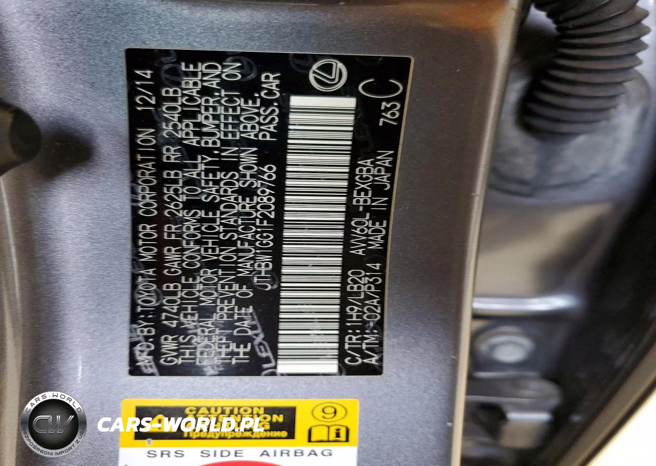 2015 Lexus Es 300H VIN:JTHBW1GG1F2089766 - 12
