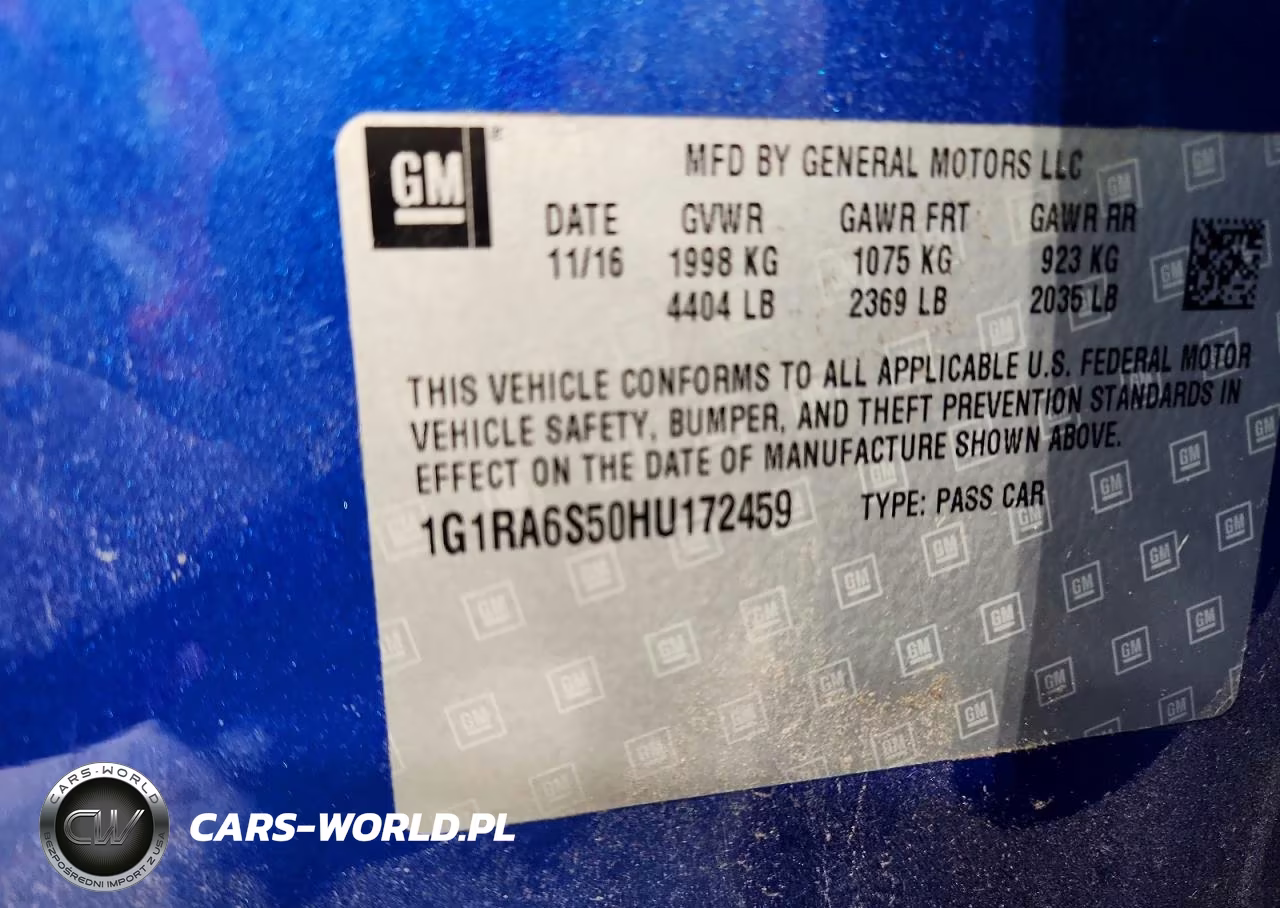 2017 Chevrolet Volt Lt VIN:1G1RA6S50HU172459 - 12