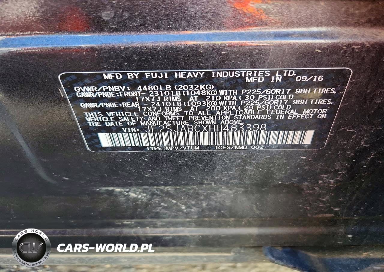 2017 Subaru Forester 2.5I VIN:JF2SJABCXHH483398 - 12