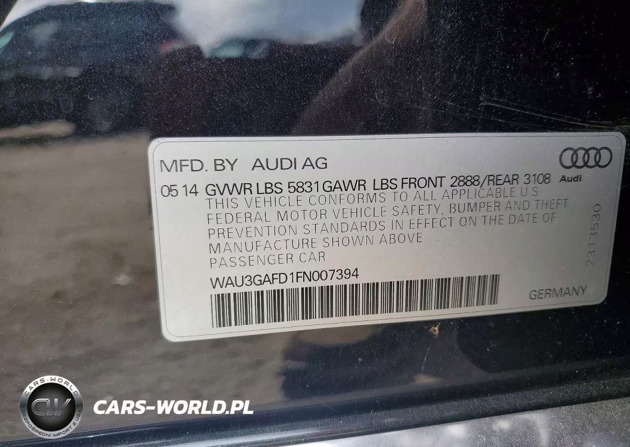 2015 Audi A8 L Quattro VIN:WAU3GAFD1FN007394 - 12