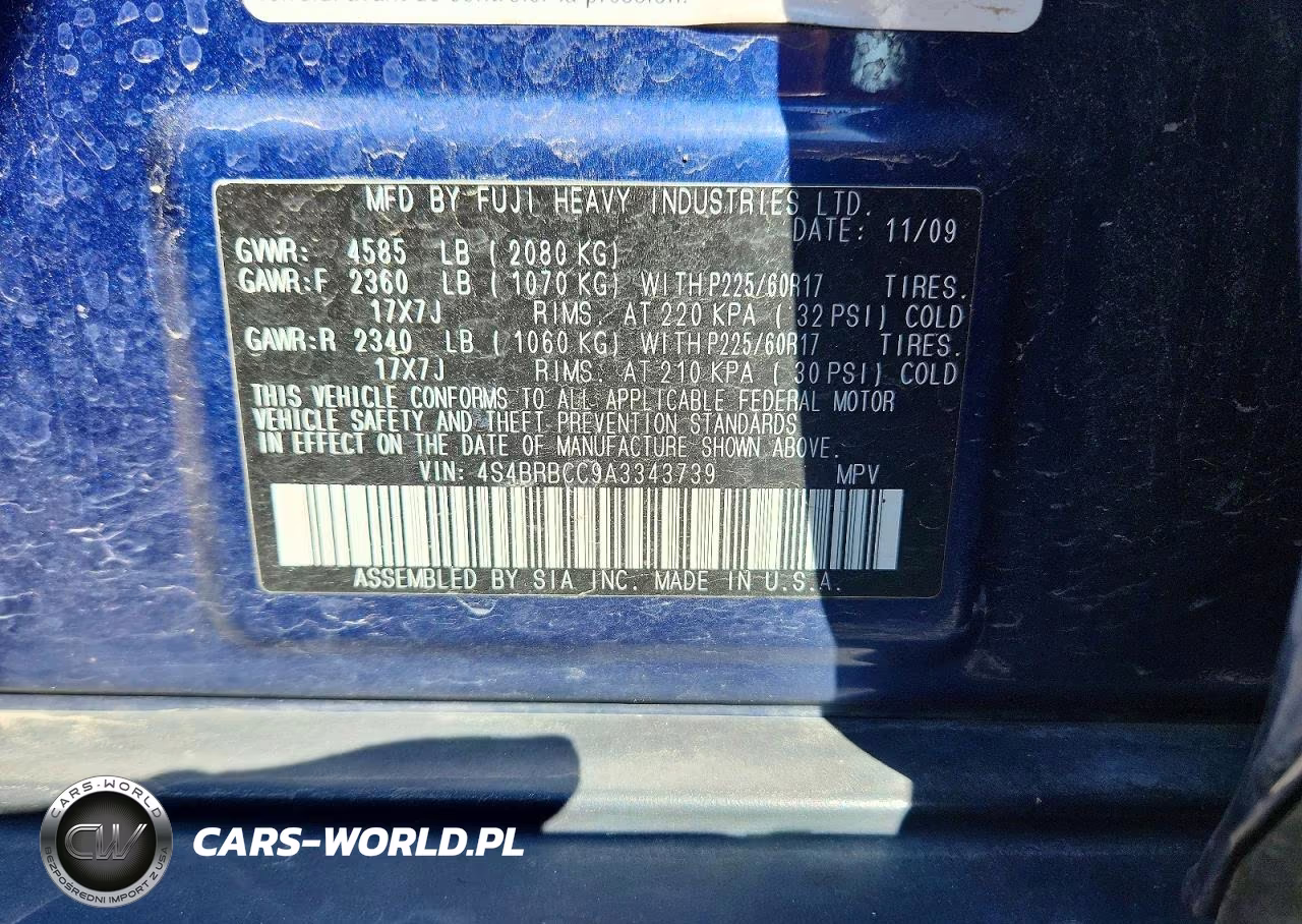 2010 Subaru Outback 2.5I Premium VIN:4S4BRBCC9A3343739 - 13