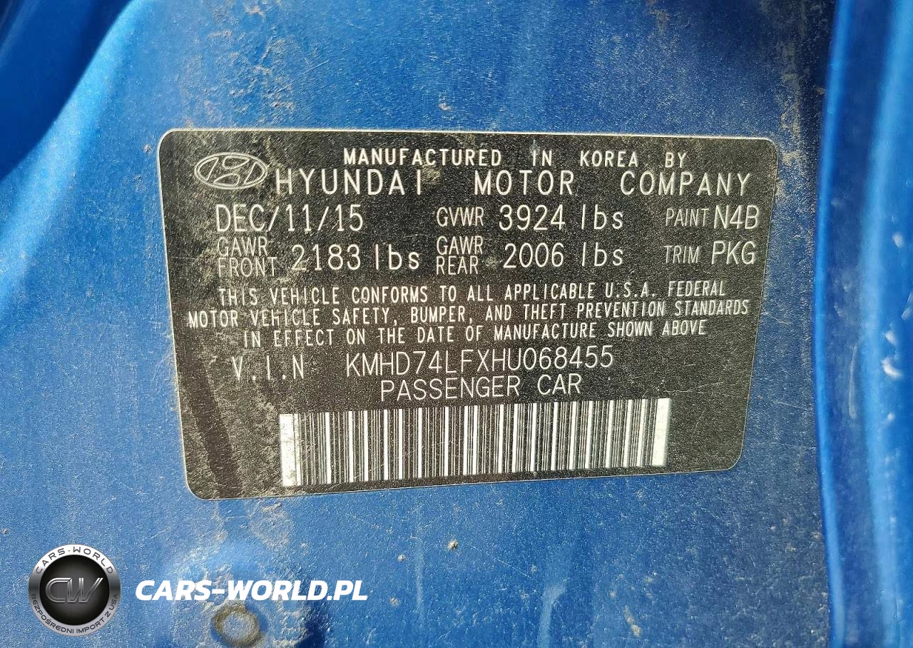 2017 Hyundai Elantra Se VIN:KMHD74LFXHU068455 - 13