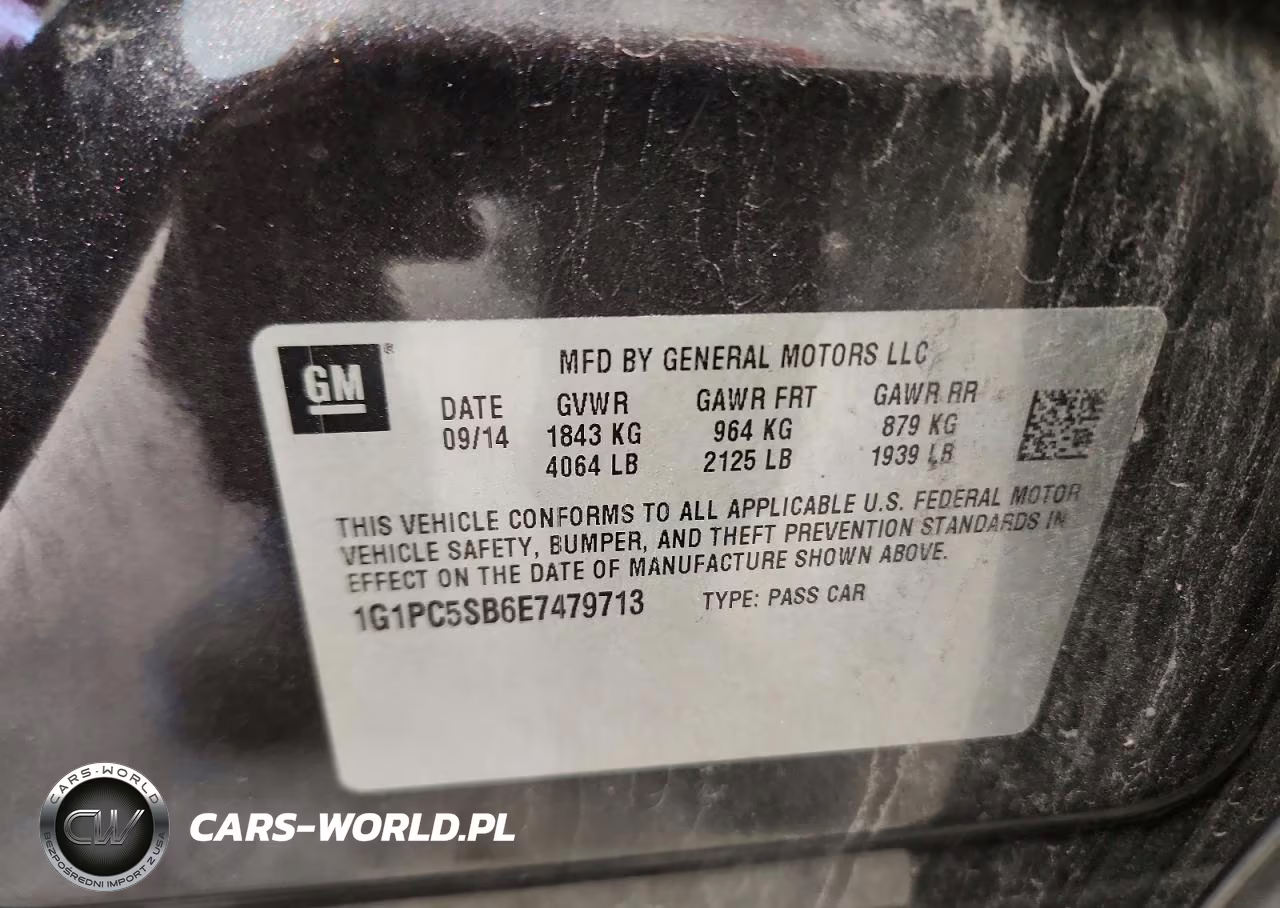 2014 Chevrolet Cruze Lt VIN:1G1PC5SB6E7479713 - 12