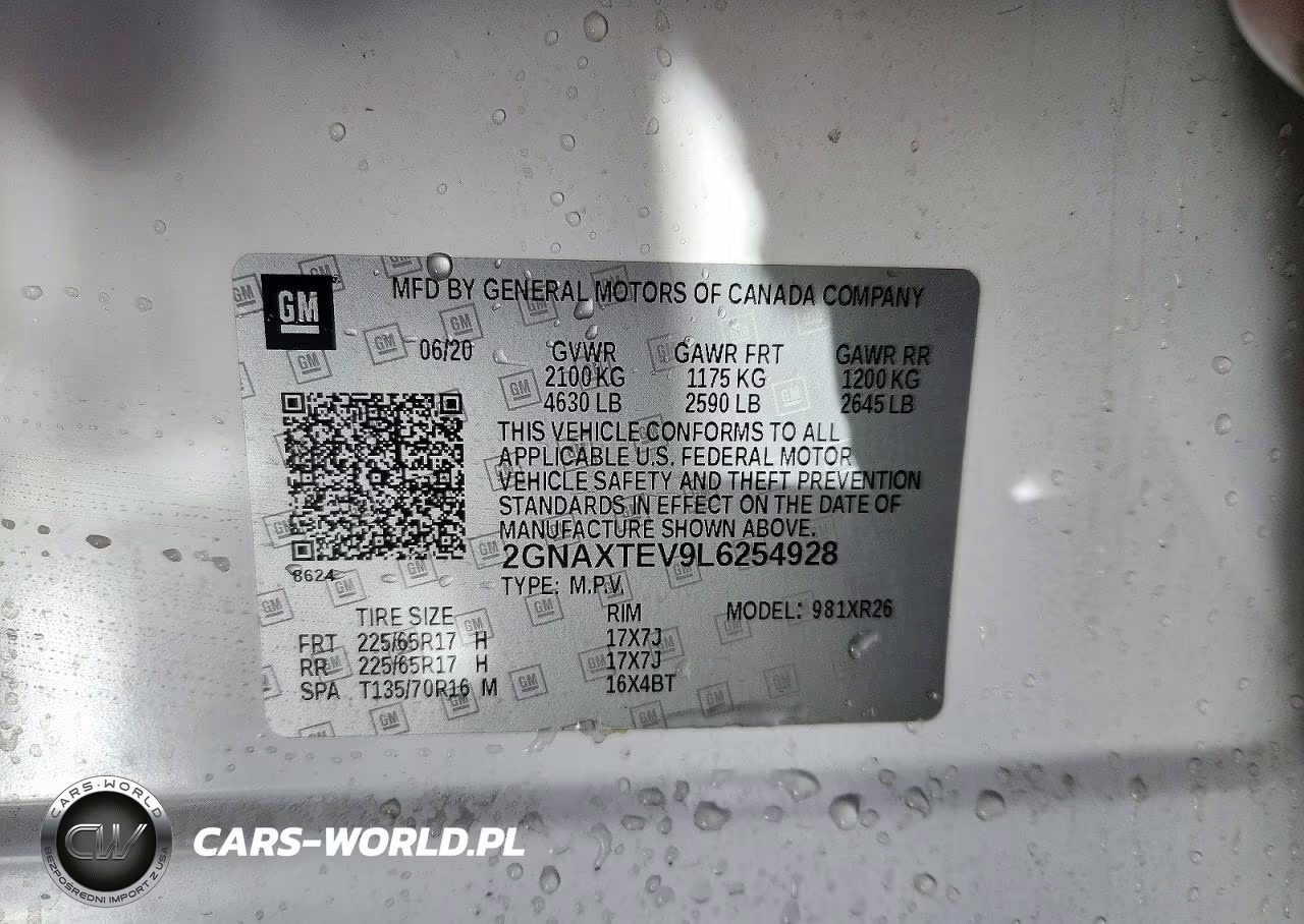 2020 Chevrolet Equinox Lt VIN:2GNAXTEV9L6254928 - 13